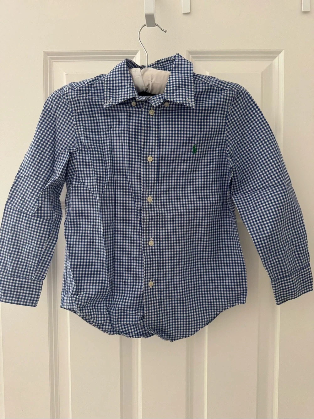 Ralph Lauren Blue & White Gingham Button-Down Shirt for Kids